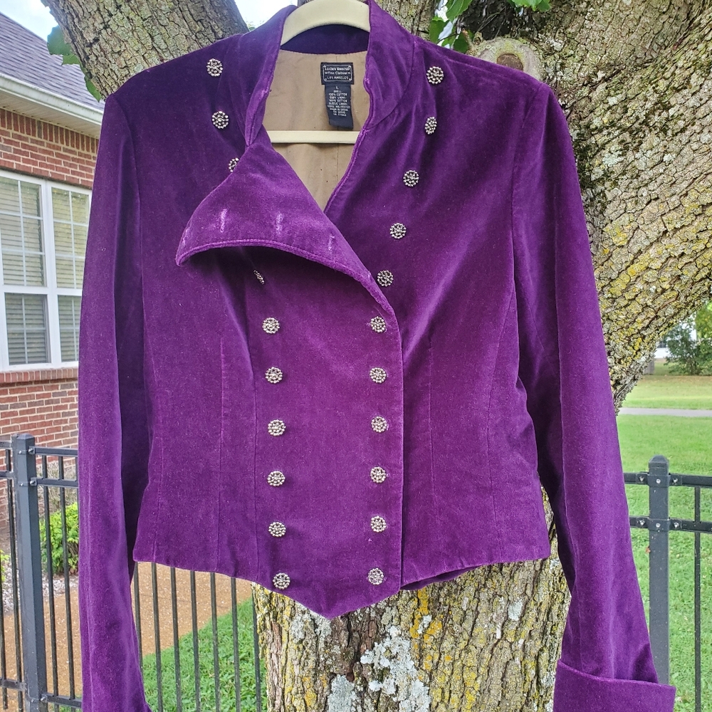 Lucky Brand Velvet Military Jacket Large Like New!